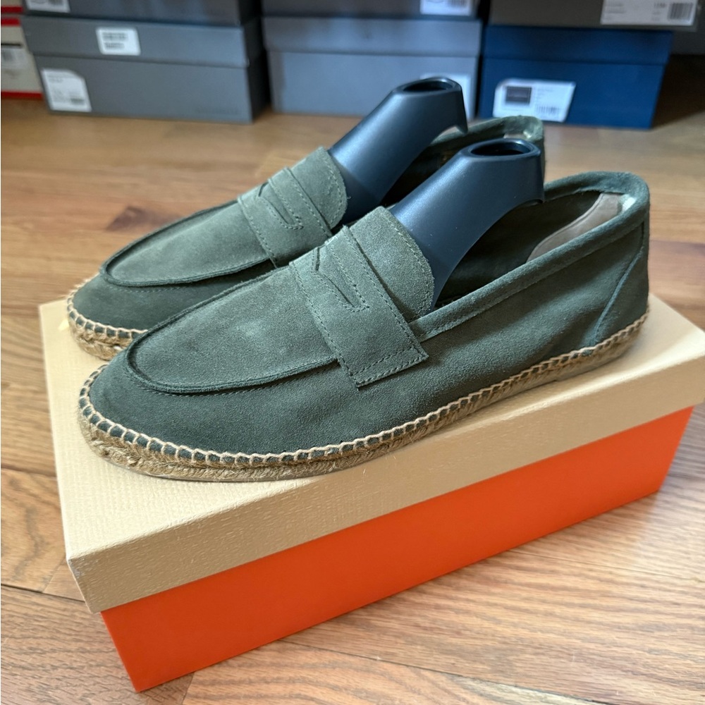 Castaner Men’s Nacho Green Suede Espadrille Loafers